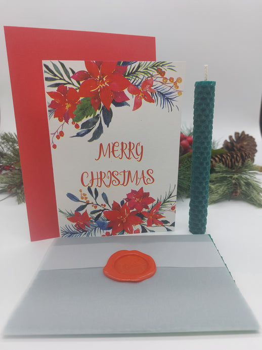Christmas Card-Beeswax Candle Kit- Christmas Gift idea-Candle Making Set