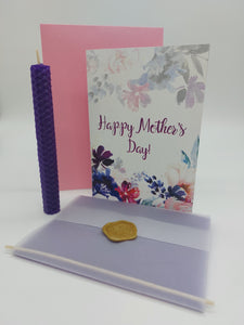 Mother's Day Card-Beeswax Candle and Card Gift Set-Beeswax Candle-Make your own Beeswax Candle