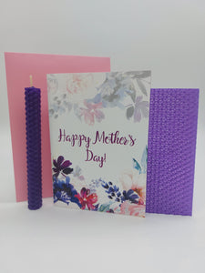 Mother's Day Card-Beeswax Candle and Card Gift Set-Beeswax Candle-Make your own Beeswax Candle