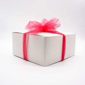 White Gift Box with Red Bow | OrnamentallyYou | Christmas